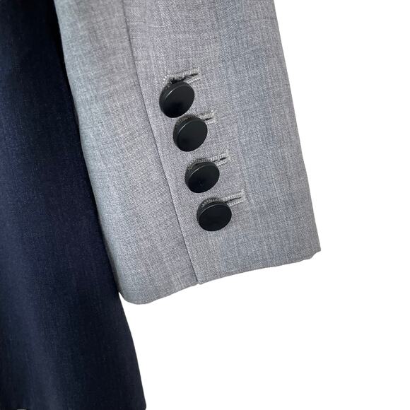 ATM Anthony Thomas Melillo Womens 100% Wool Sport Blazer Jacket Blue Gray Size 4 - Picture 11 of 16